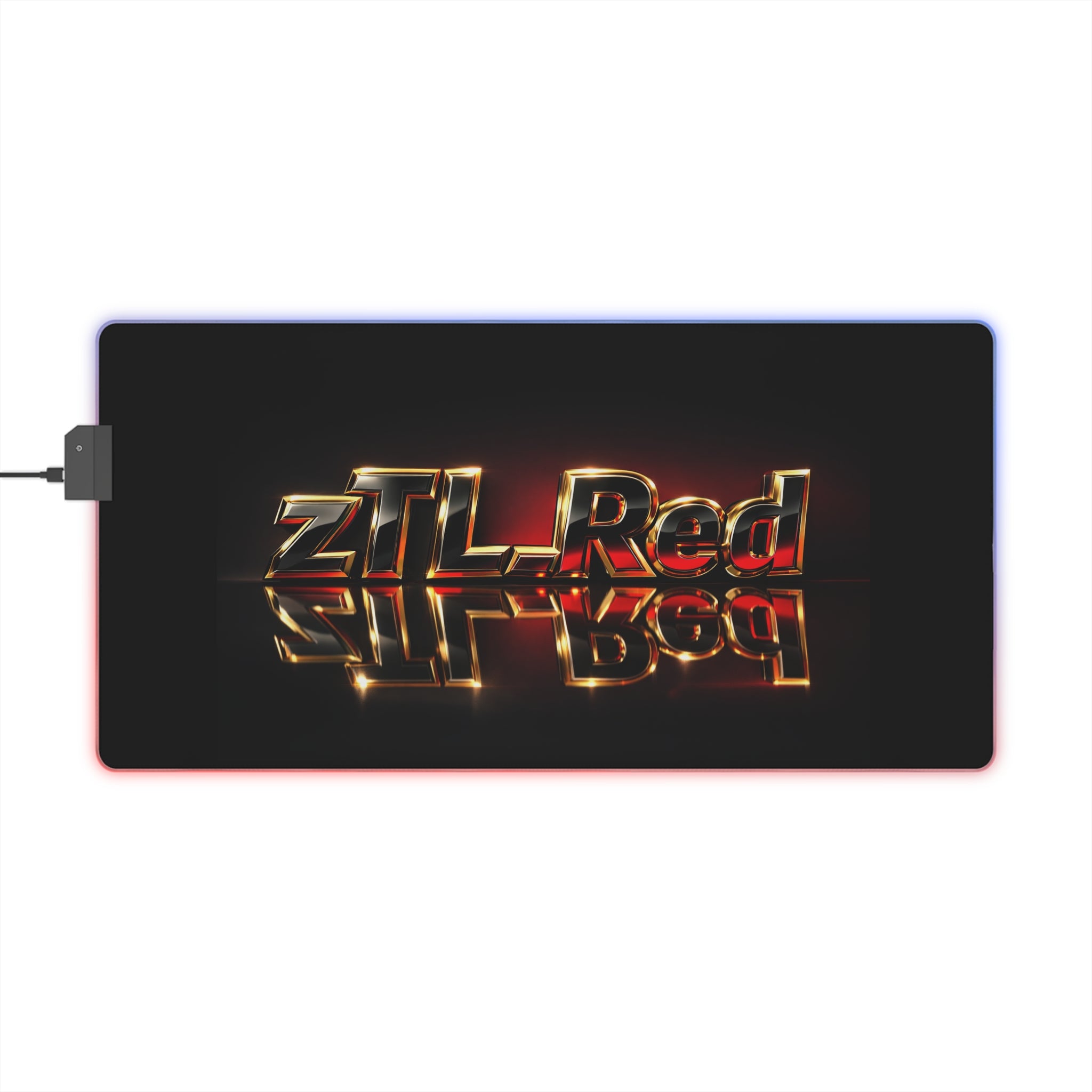 LED Gaming Mouse Pad — Metallic "ZTL-Red" Logo RGB Desk Mat