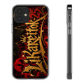 Clear Phone Case — Dark Red Gold 'Kareoke' Gothic Skyline Design