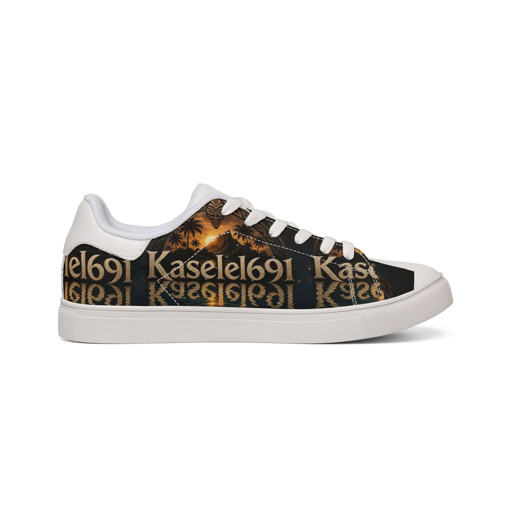 Leather Sneakers — Blue Crest Low-Top Men's Casual Shoes