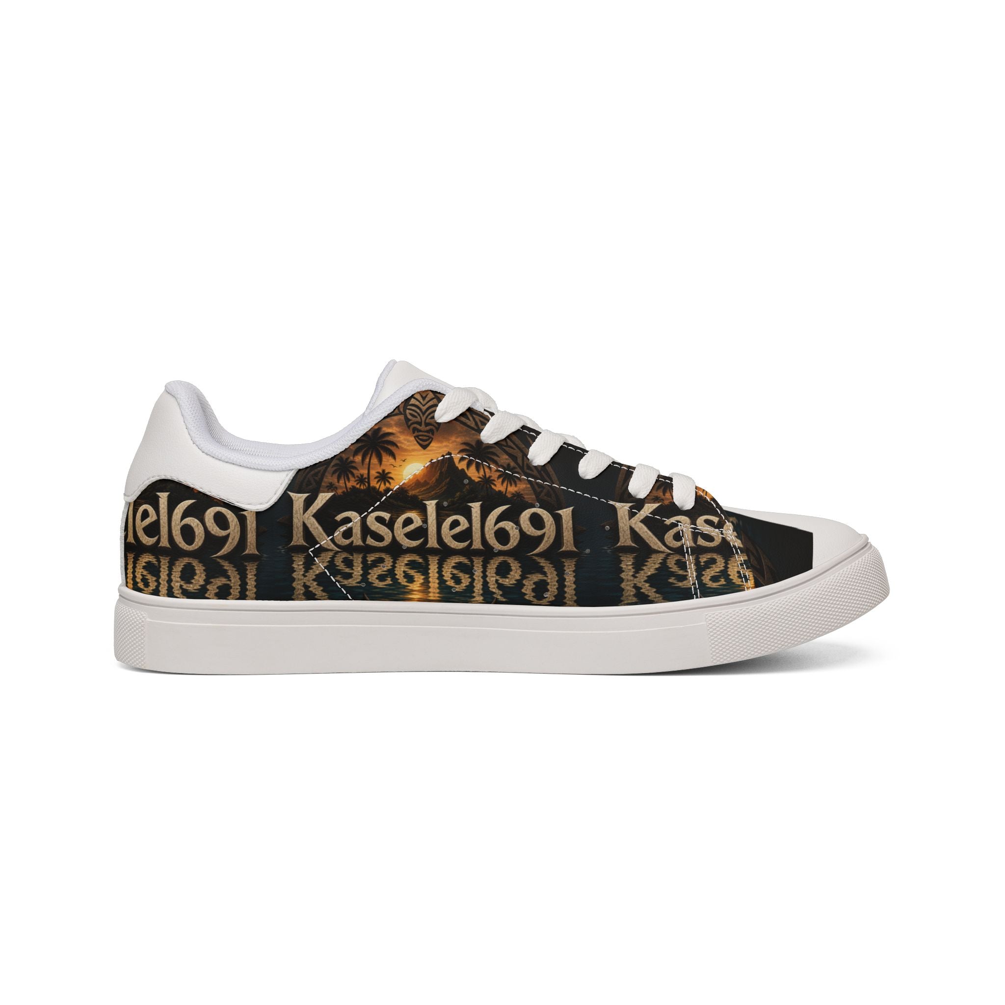 Leather Sneakers — Blue Crest Low-Top Men's Casual Shoes