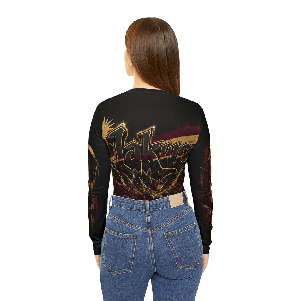 Patriotic 'Lemvig' Women's V-Neck Long Sleeve Shirt