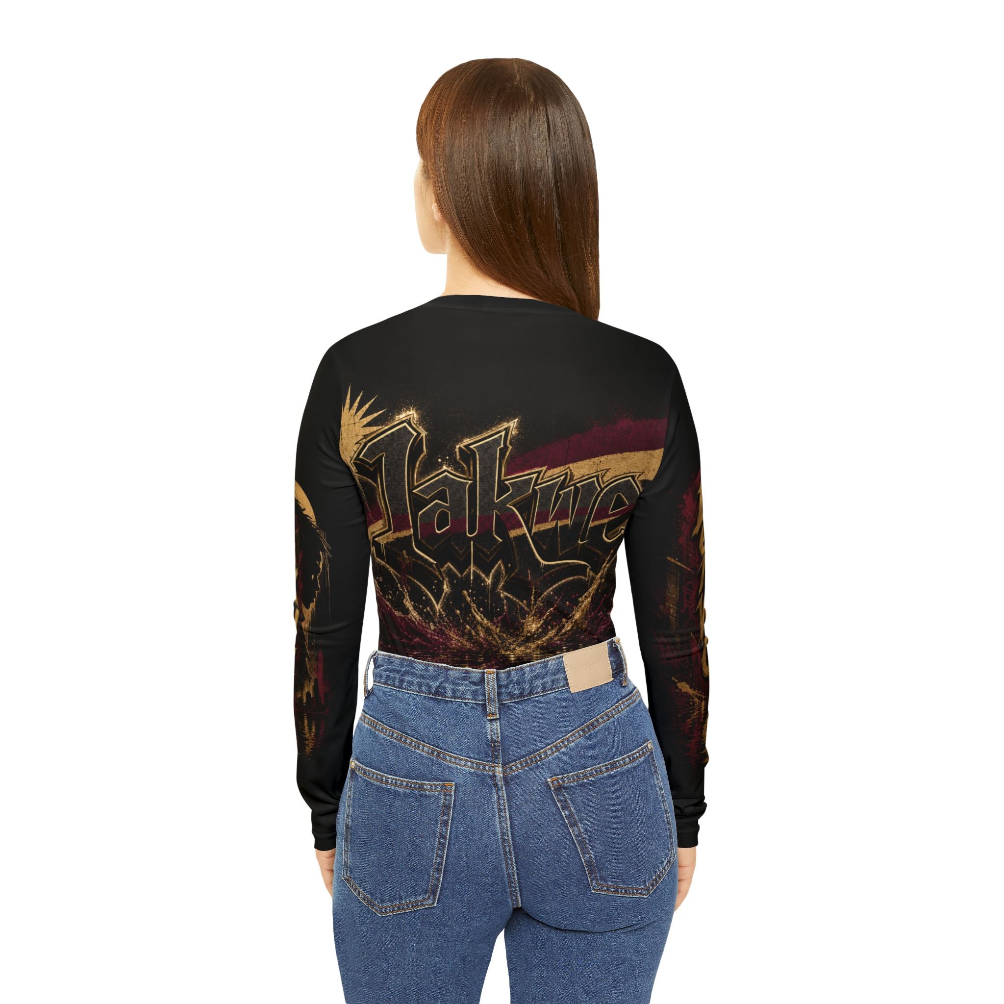 Patriotic 'Lemvig' Women's V-Neck Long Sleeve Shirt