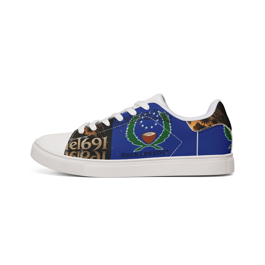 Leather Sneakers — Blue Crest Low-Top Men's Casual Shoes