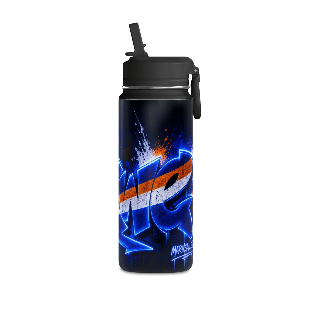 20oz Mini Water Bottle — Neon Graffiti Logo Design