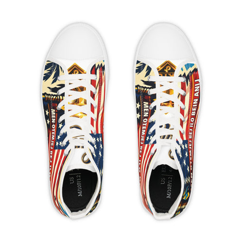 American Flag High Top Sneakers — Patriotic Men’s Canvas Shoes