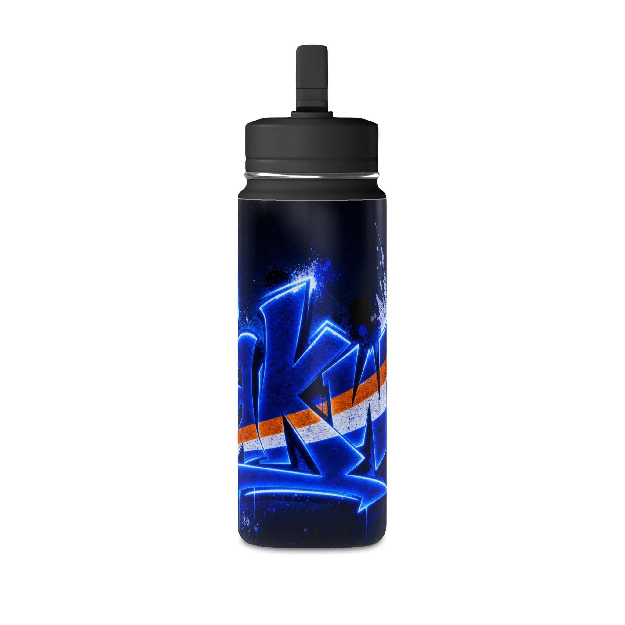 20oz Mini Water Bottle — Neon Graffiti Logo Design
