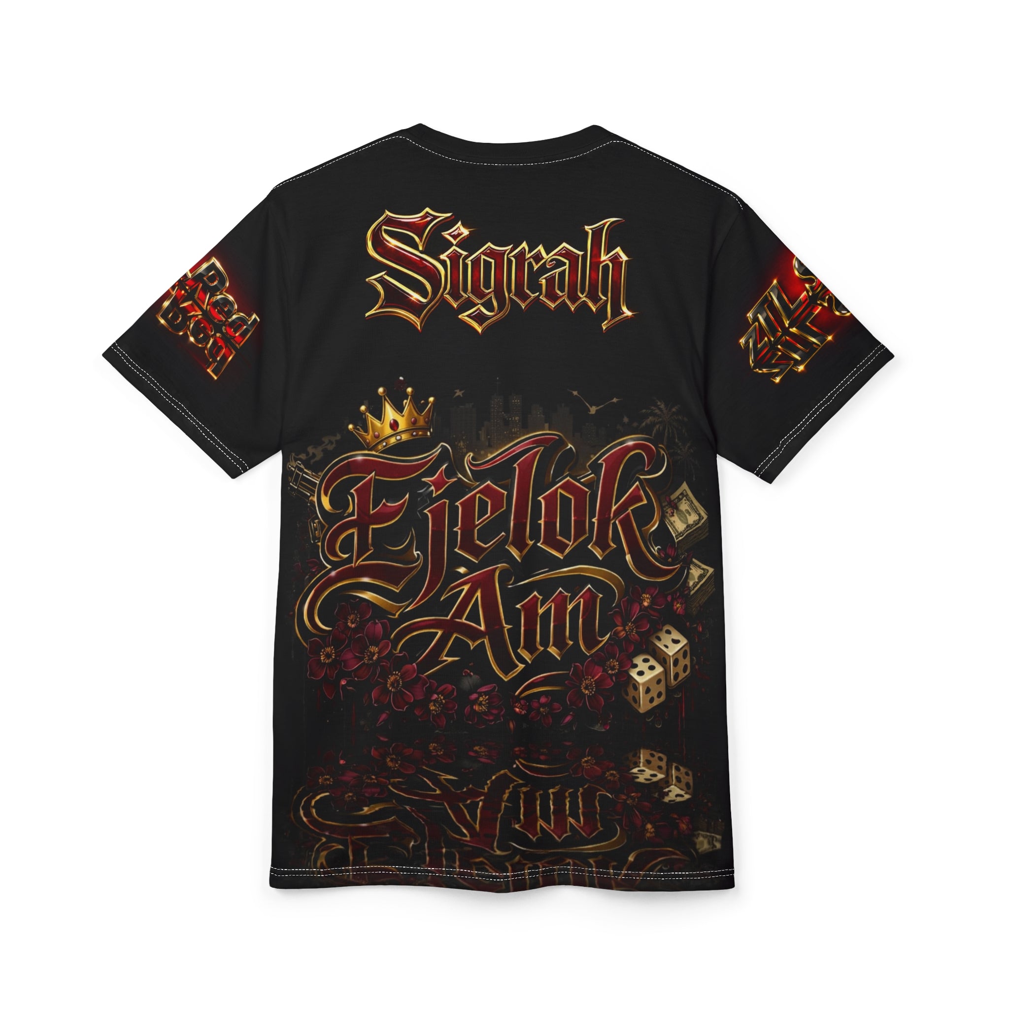 Black Flame Logo T‑Shirt — Edgy Flame Sleeve Graphic Tee