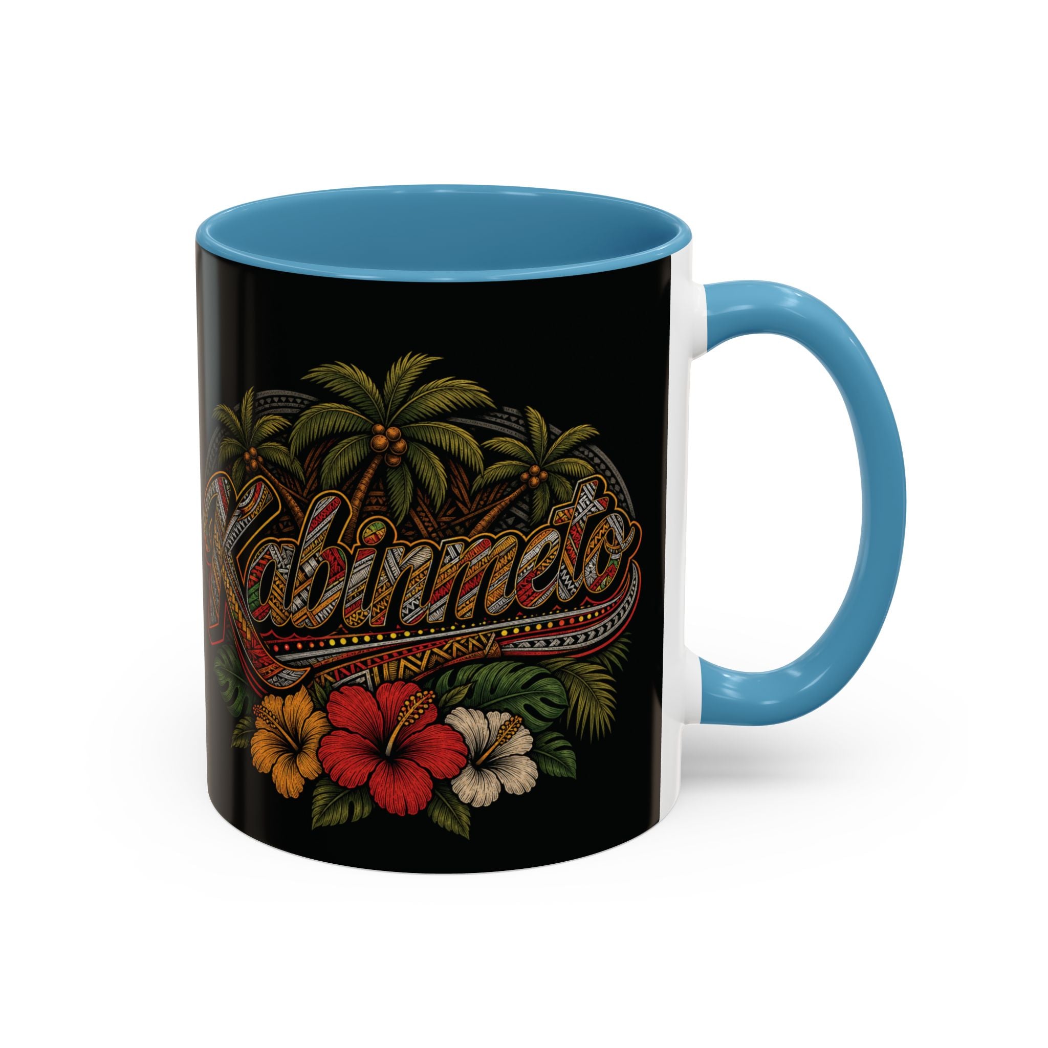 Vintage Hawaiian Coffee Mug — 'Coffee Tirik' Tropical Floral Accent Mug (11/15oz)