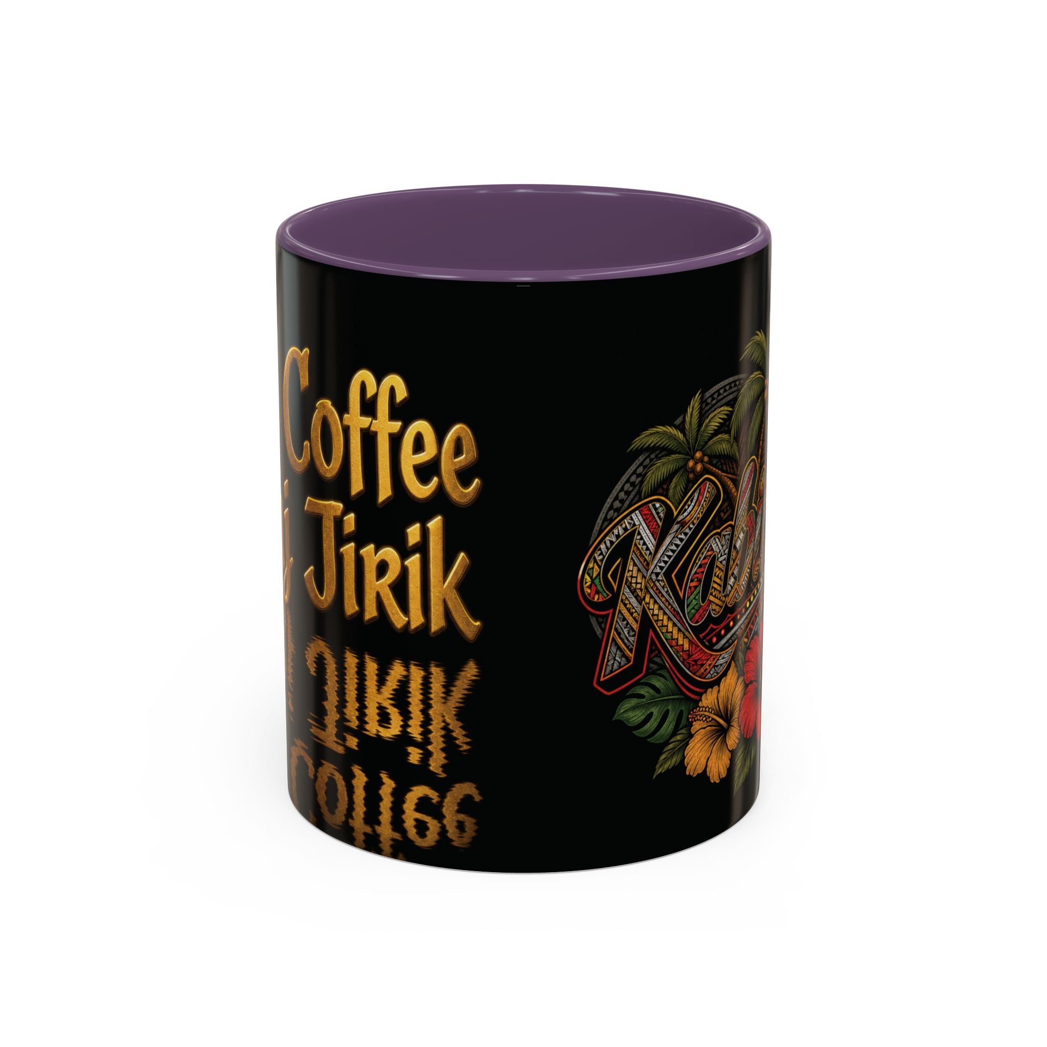Vintage Hawaiian Coffee Mug — 'Coffee Tirik' Tropical Floral Accent Mug (11/15oz)