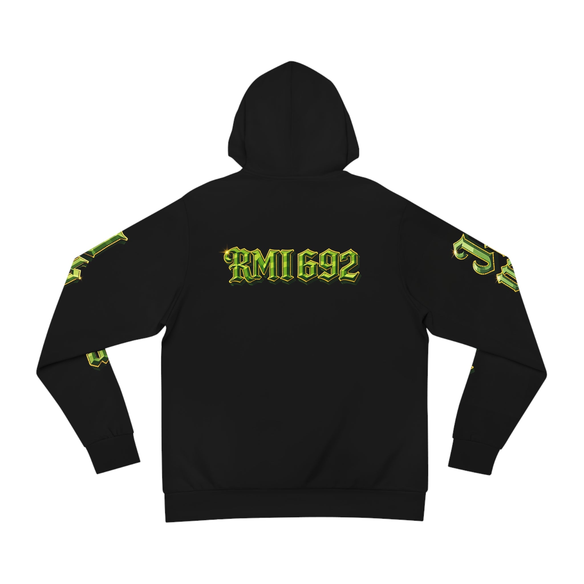 Floral Gothic Hoodie — Green Clover Crest Streetwear