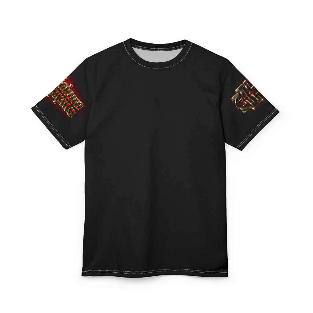 Black Flame Logo T‑Shirt — Edgy Flame Sleeve Graphic Tee