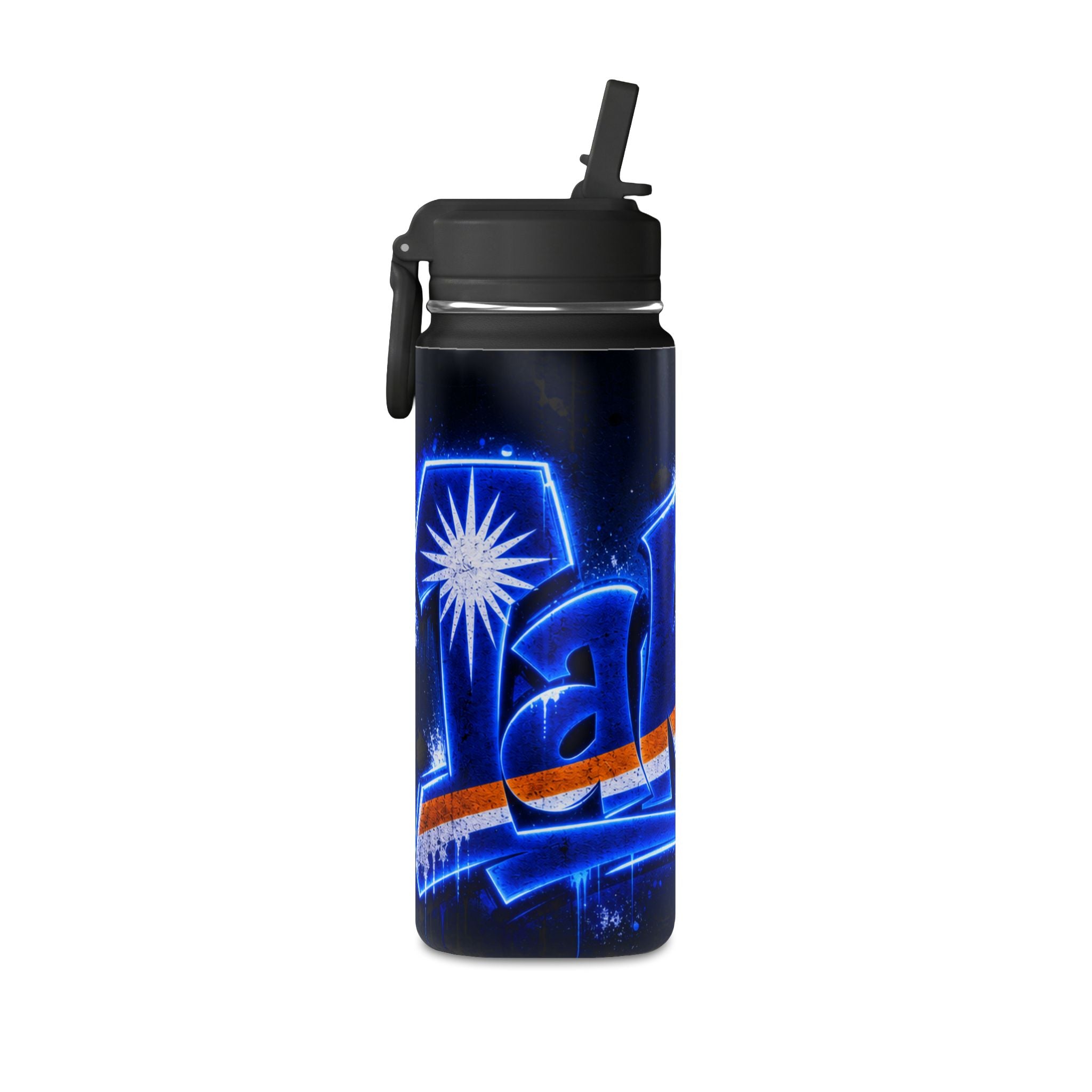 20oz Mini Water Bottle — Neon Graffiti Logo Design
