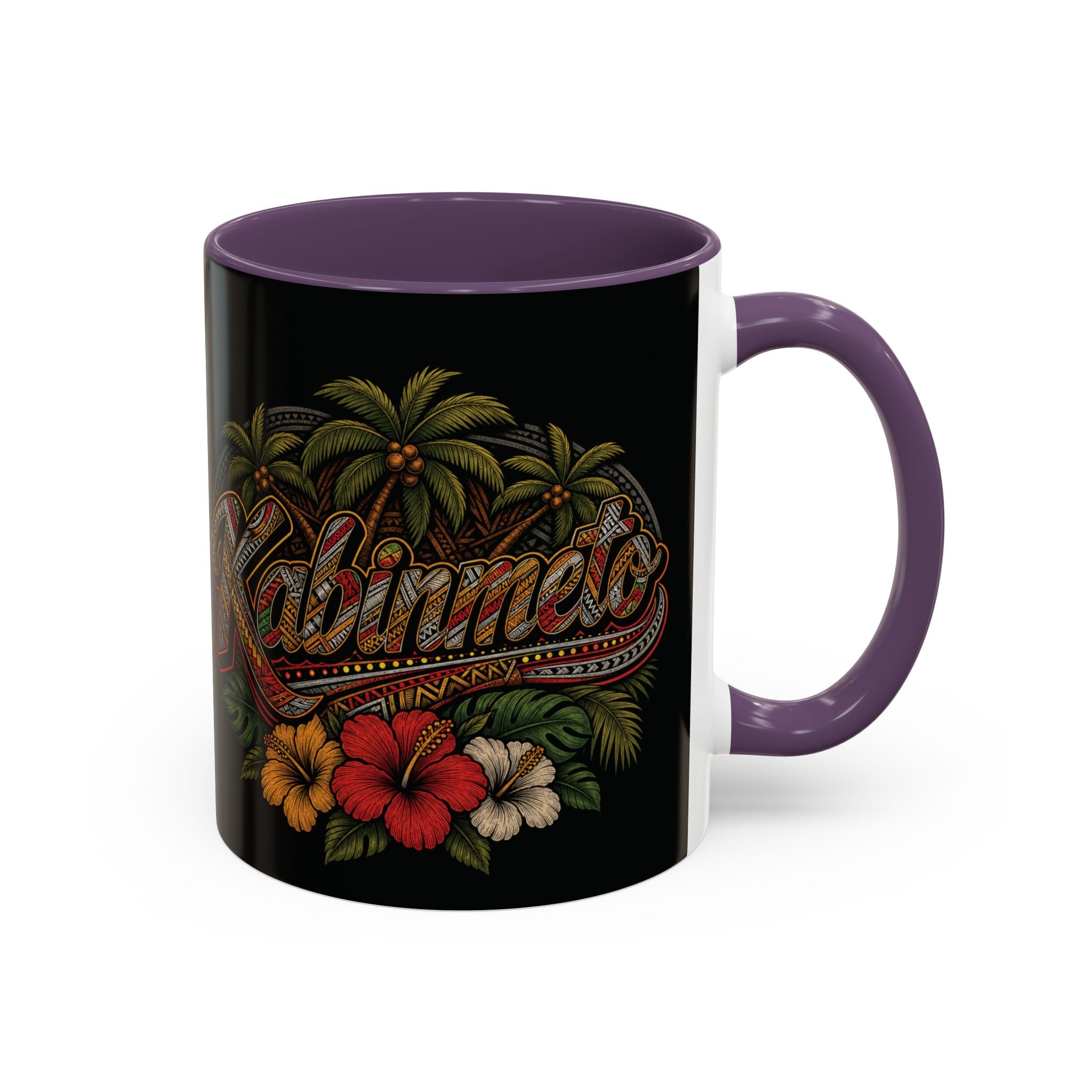 Vintage Hawaiian Coffee Mug — 'Coffee Tirik' Tropical Floral Accent Mug (11/15oz)