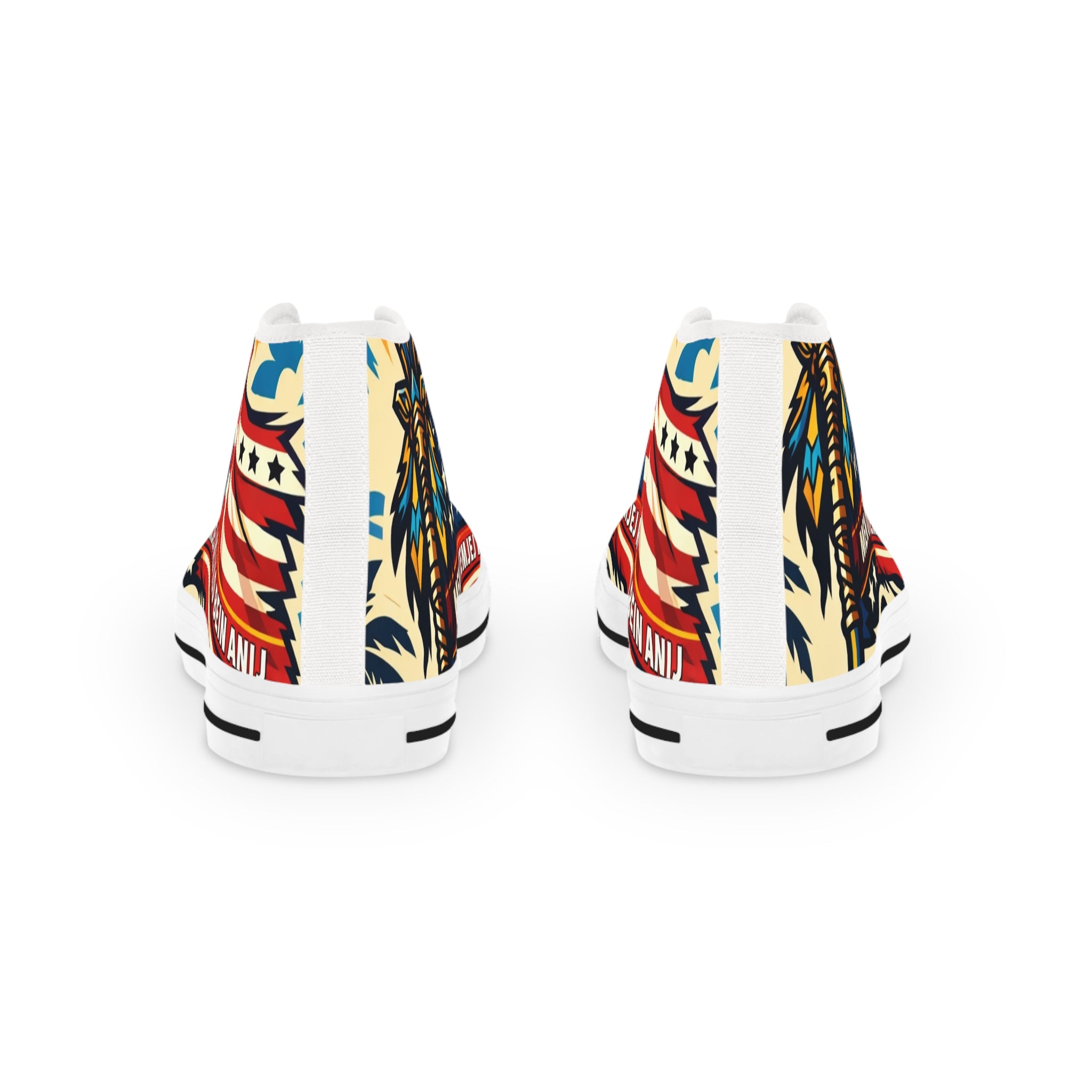 American Flag High Top Sneakers — Patriotic Men’s Canvas Shoes