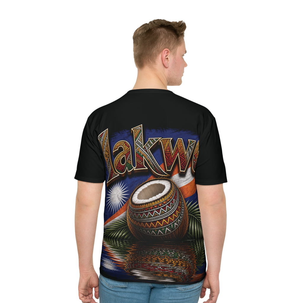 Jakwe Patterned Tee — Pacific Island Coconut Art Men's Loose T-Shirt