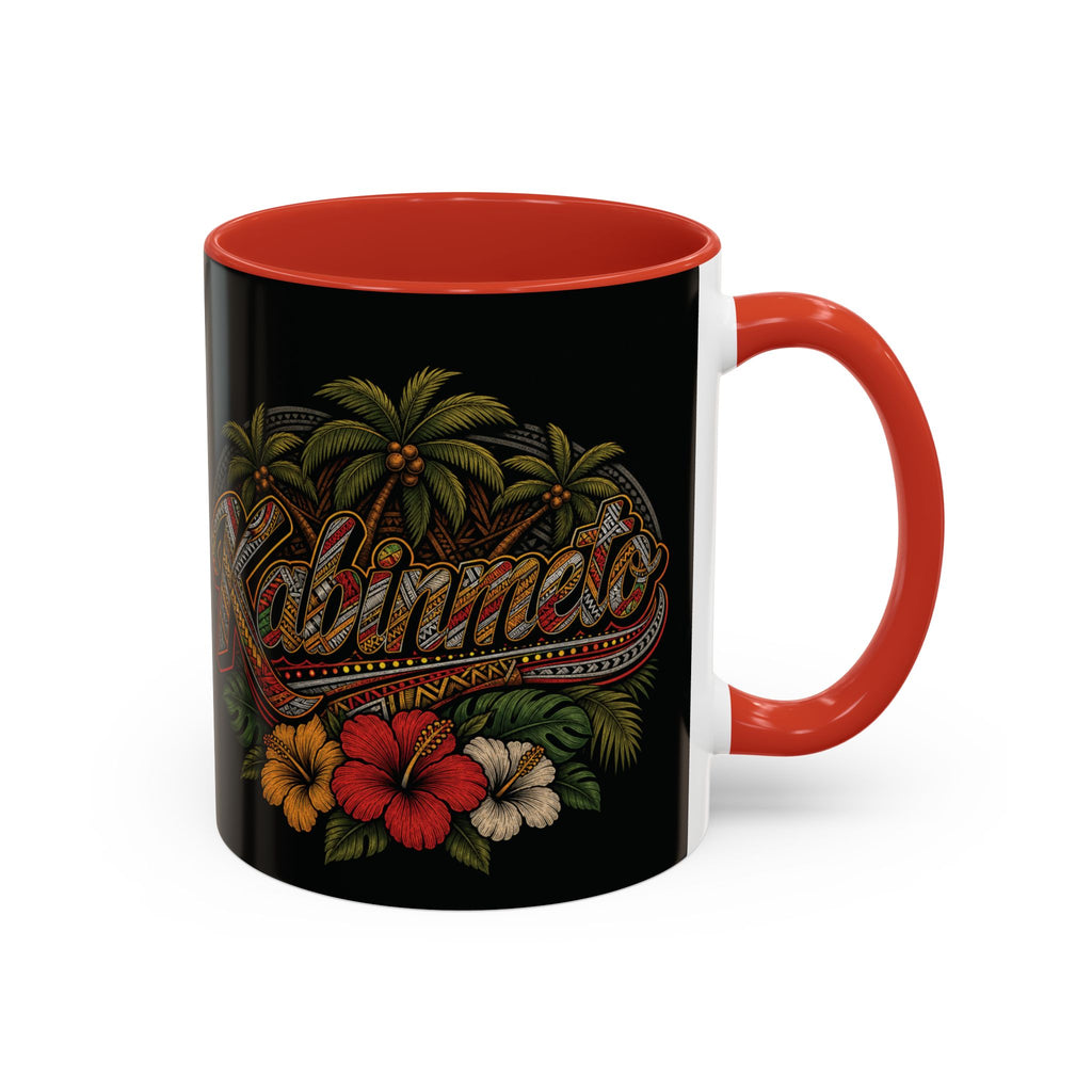 Vintage Hawaiian Coffee Mug — 'Coffee Tirik' Tropical Floral Accent Mug (11/15oz)