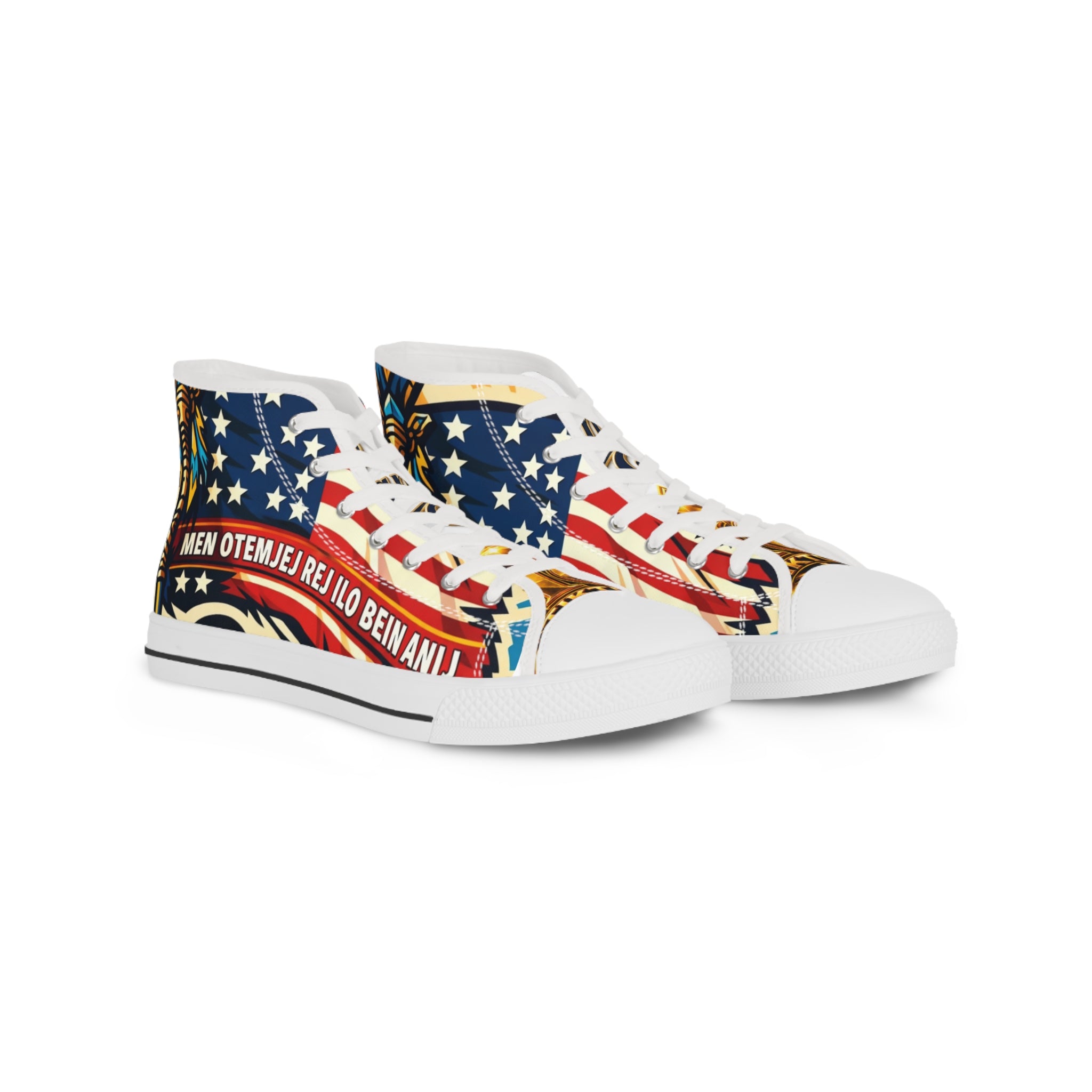American Flag High Top Sneakers — Patriotic Men’s Canvas Shoes