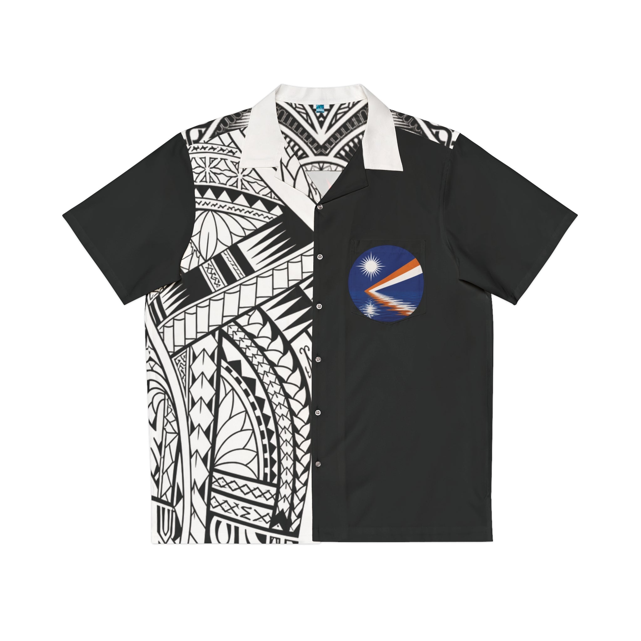 Men's Polynesian Print Hawaiian Shirt — Jakwe Flag Graphic AOP