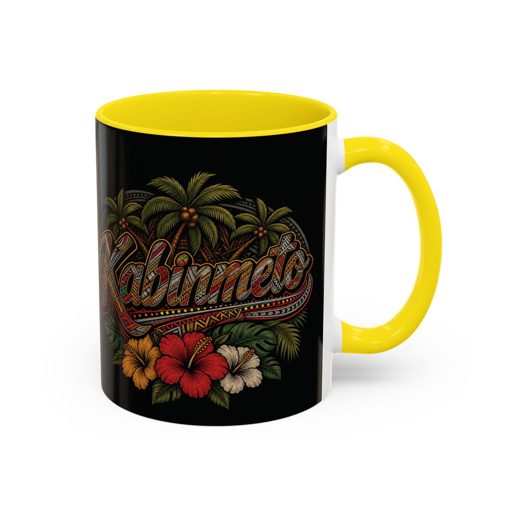 Vintage Hawaiian Coffee Mug — 'Coffee Tirik' Tropical Floral Accent Mug (11/15oz)
