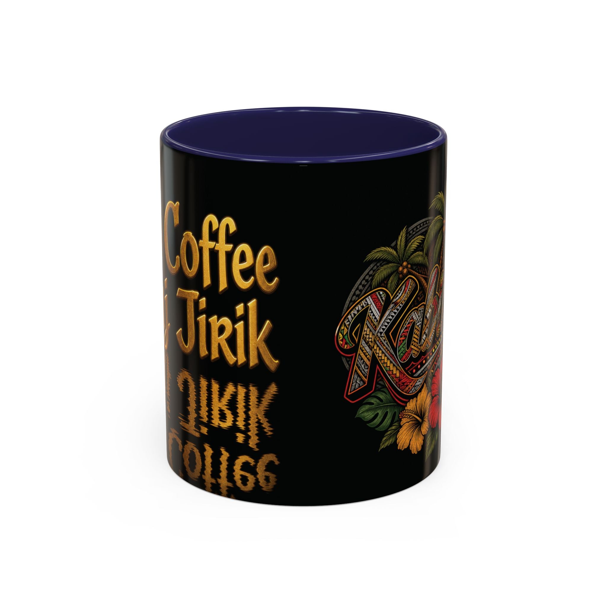 Vintage Hawaiian Coffee Mug — 'Coffee Tirik' Tropical Floral Accent Mug (11/15oz)