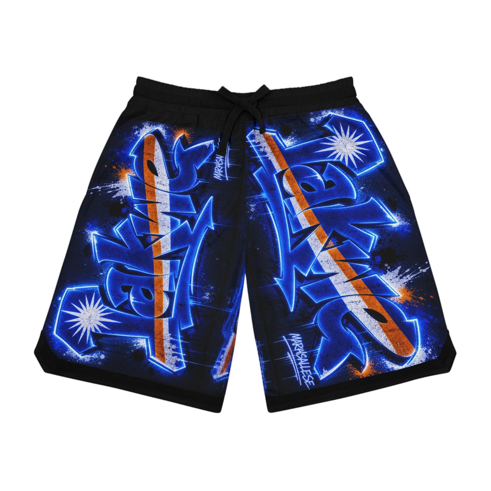 Basketball Rib Shorts — Bold All-Over-Print Streetwear
