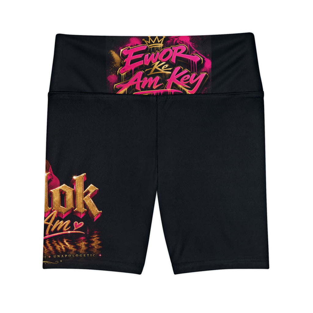 Ewor Ke Am Key Women's Workout Shorts — Afrobeat Queen Graphic Activewear