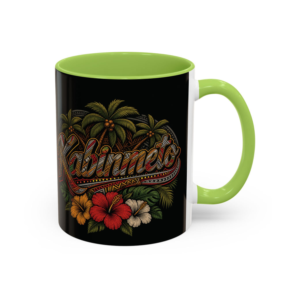 Vintage Hawaiian Coffee Mug — 'Coffee Tirik' Tropical Floral Accent Mug (11/15oz)