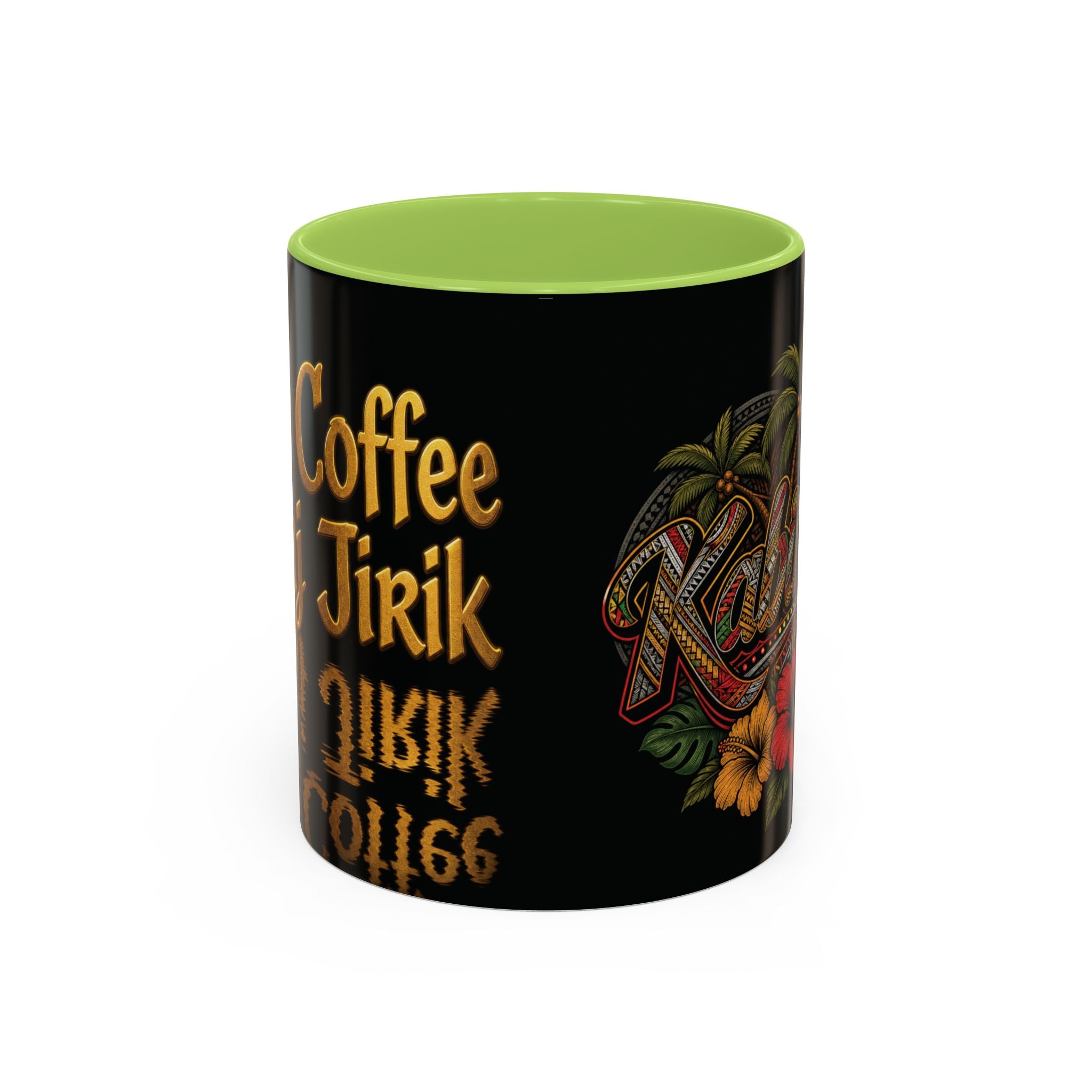 Vintage Hawaiian Coffee Mug — 'Coffee Tirik' Tropical Floral Accent Mug (11/15oz)