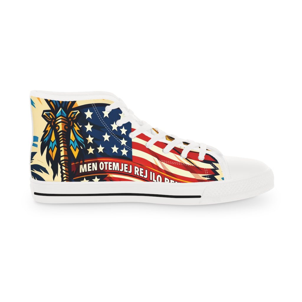 American Flag High Top Sneakers — Patriotic Men’s Canvas Shoes