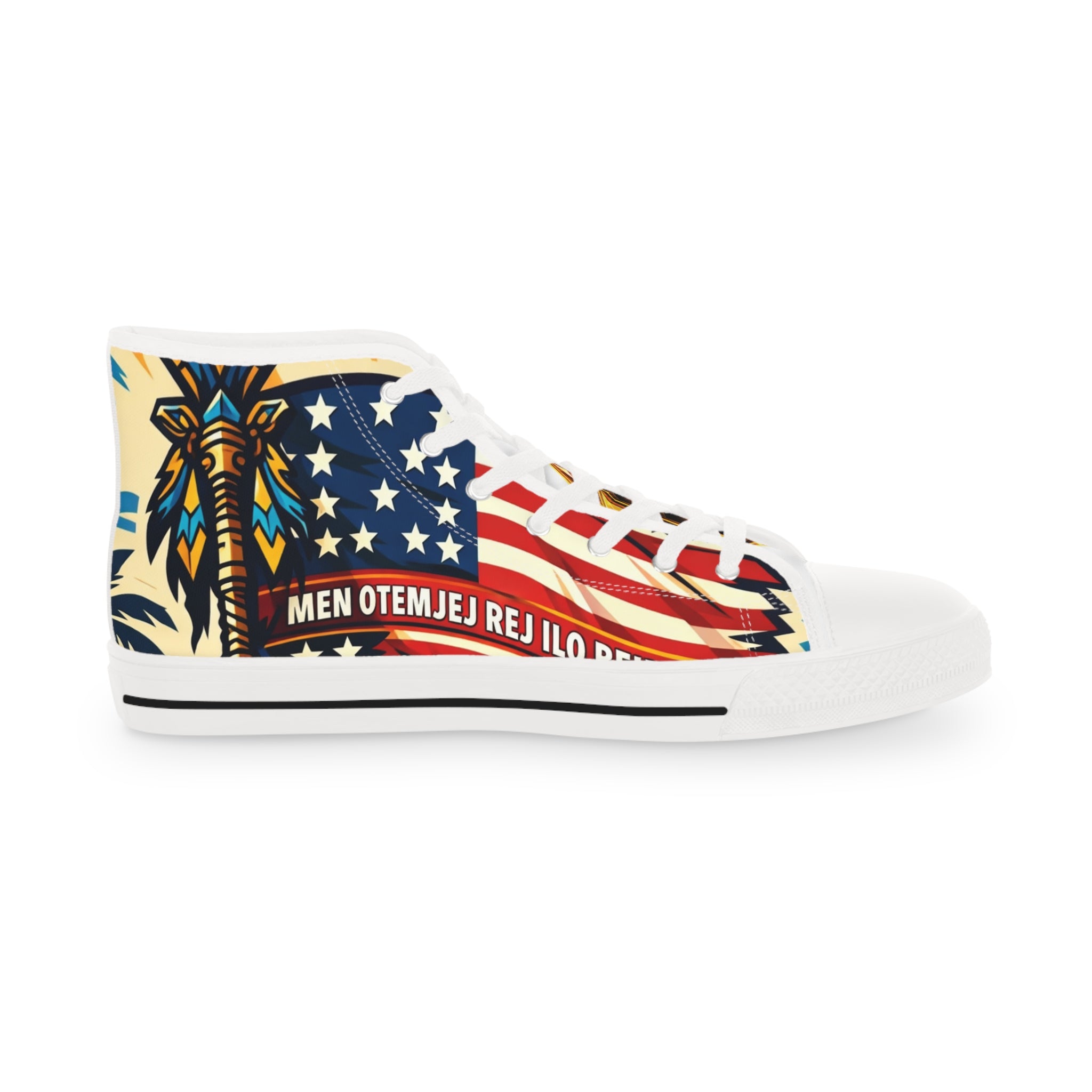 American Flag High Top Sneakers — Patriotic Men’s Canvas Shoes
