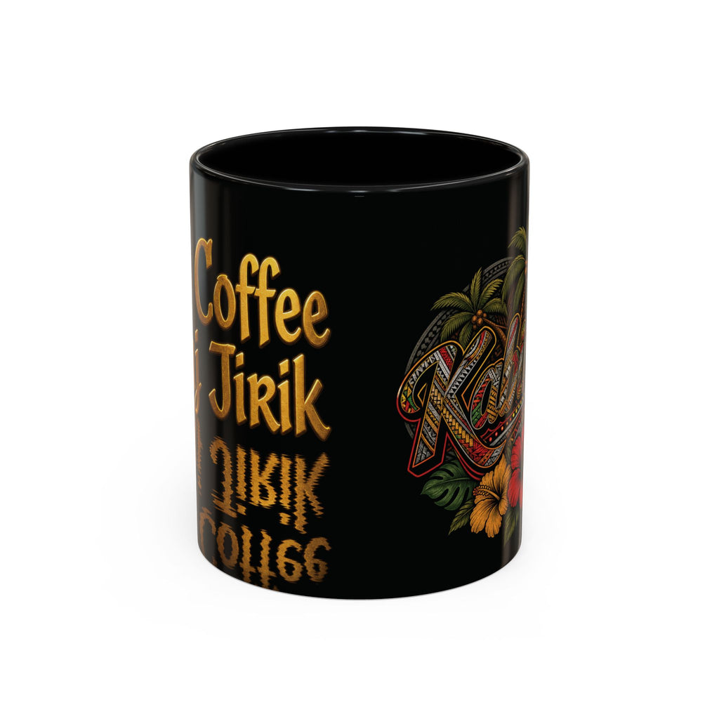 Vintage Hawaiian Coffee Mug — 'Coffee Tirik' Tropical Floral Accent Mug (11/15oz)