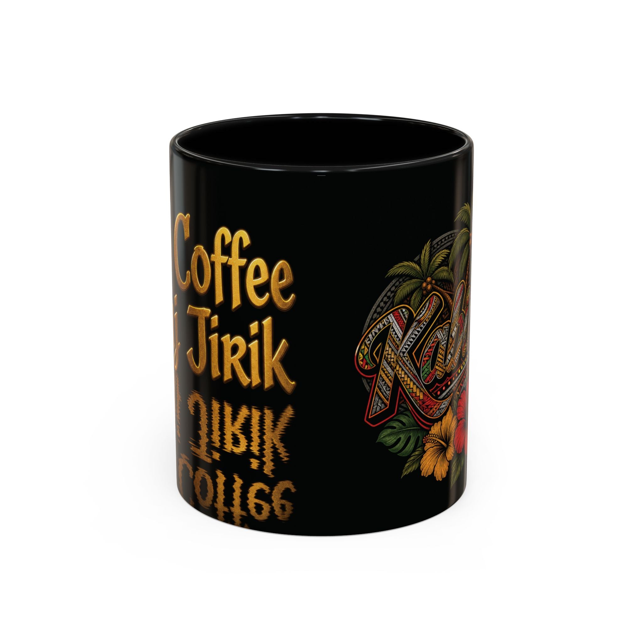 Vintage Hawaiian Coffee Mug — 'Coffee Tirik' Tropical Floral Accent Mug (11/15oz)