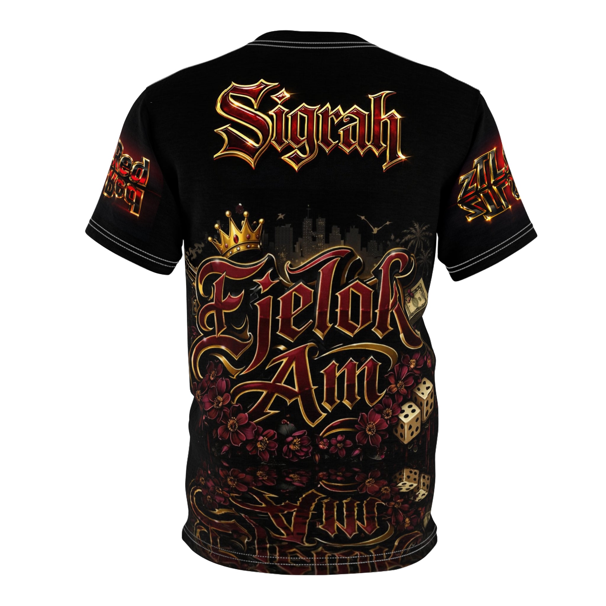 Black Flame Logo T‑Shirt — Edgy Flame Sleeve Graphic Tee
