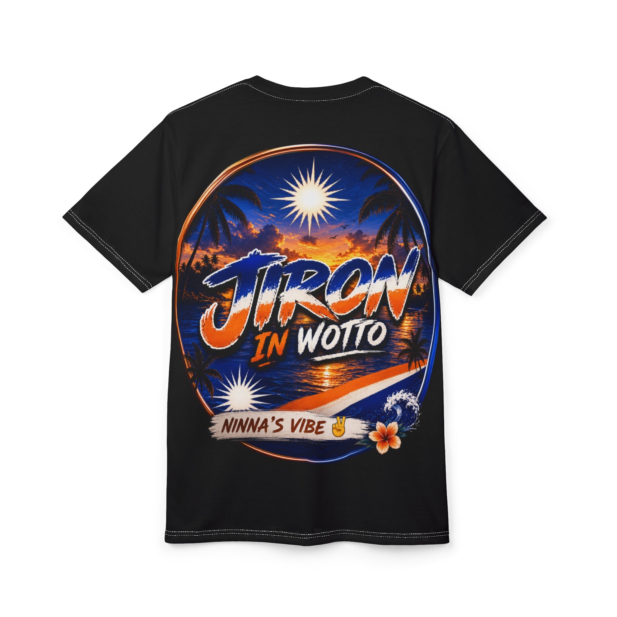 Black Cut & Sew Tee — All-Over Print Customizable Crewneck
