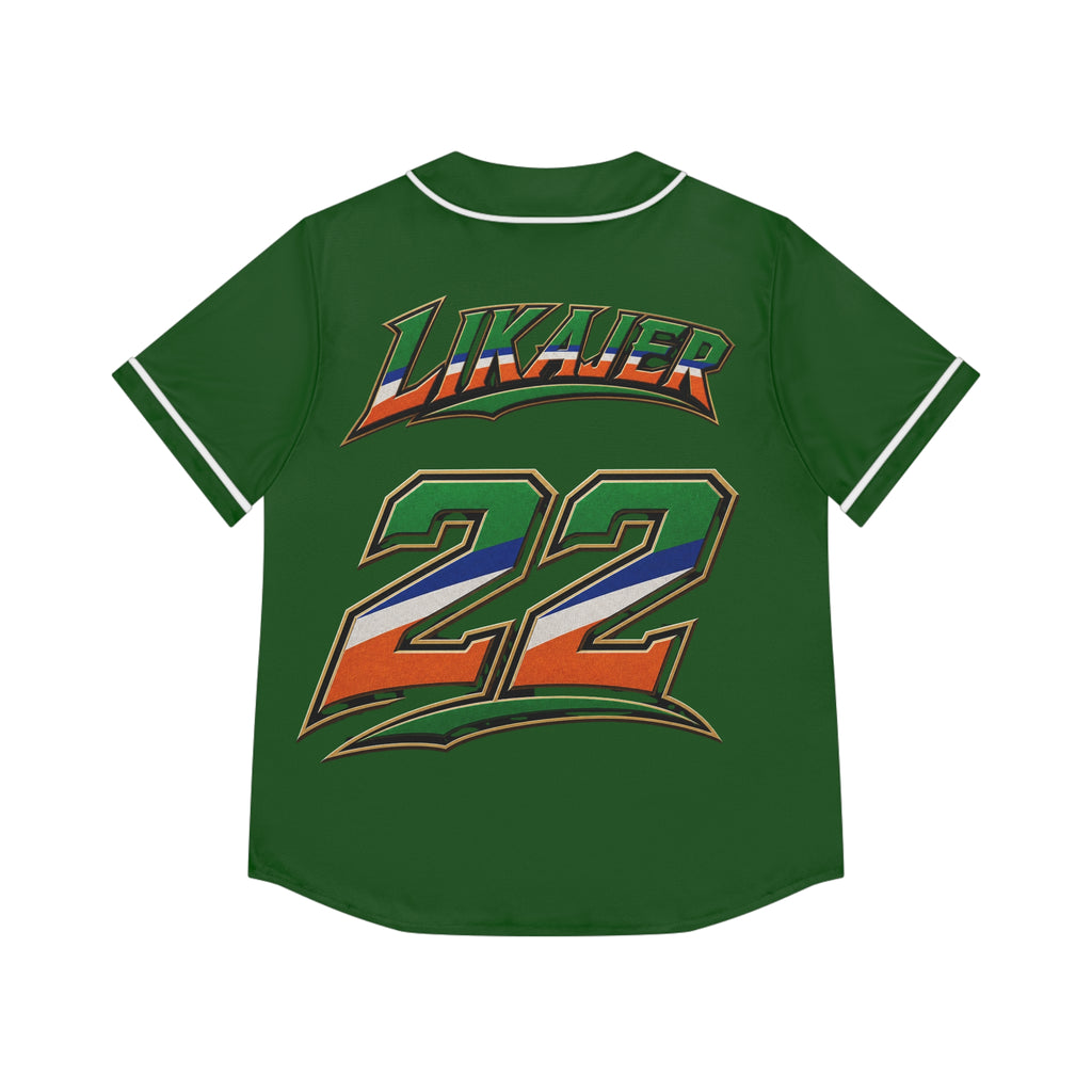 Green 'Kwalien' Women's Baseball Jersey – Retro Racing Graphic & Number 22