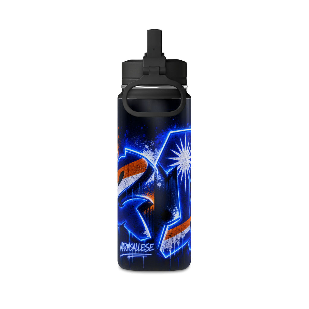 20oz Mini Water Bottle — Neon Graffiti Logo Design