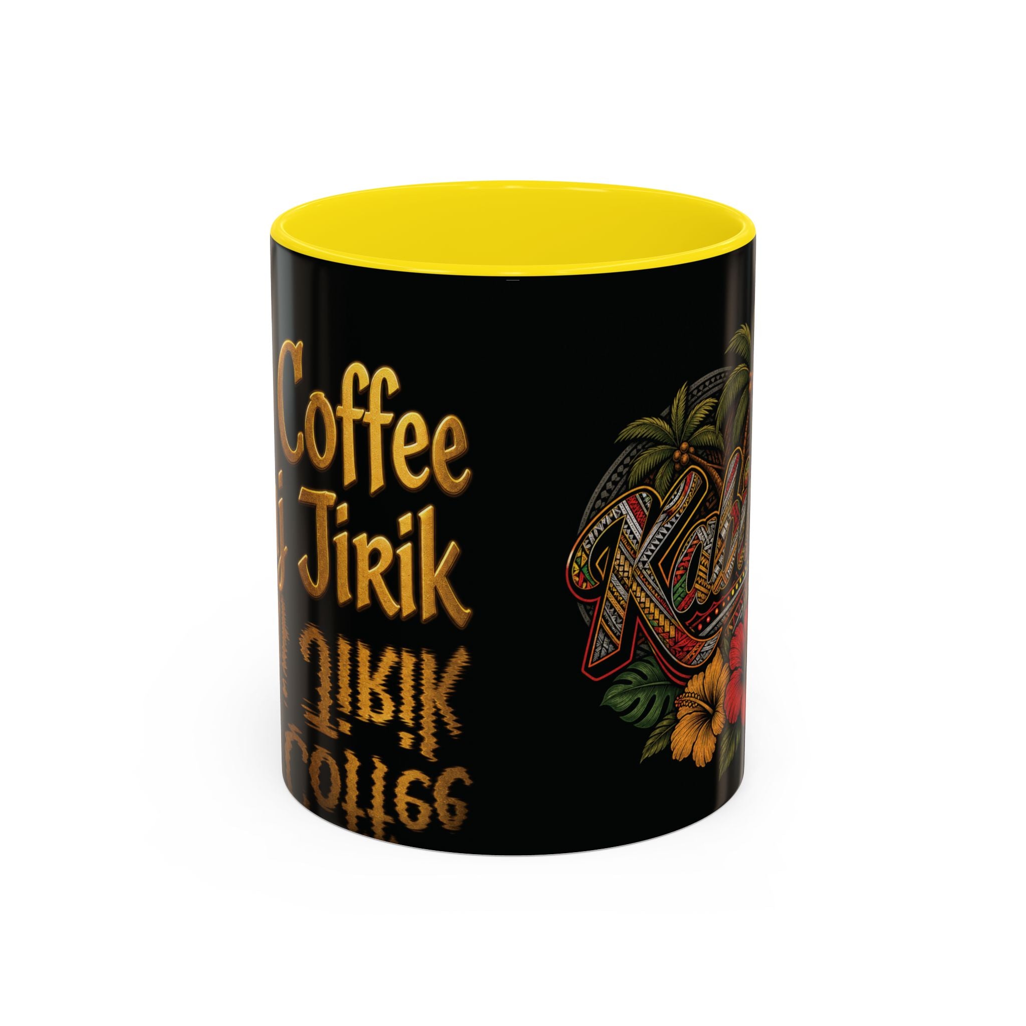Vintage Hawaiian Coffee Mug — 'Coffee Tirik' Tropical Floral Accent Mug (11/15oz)