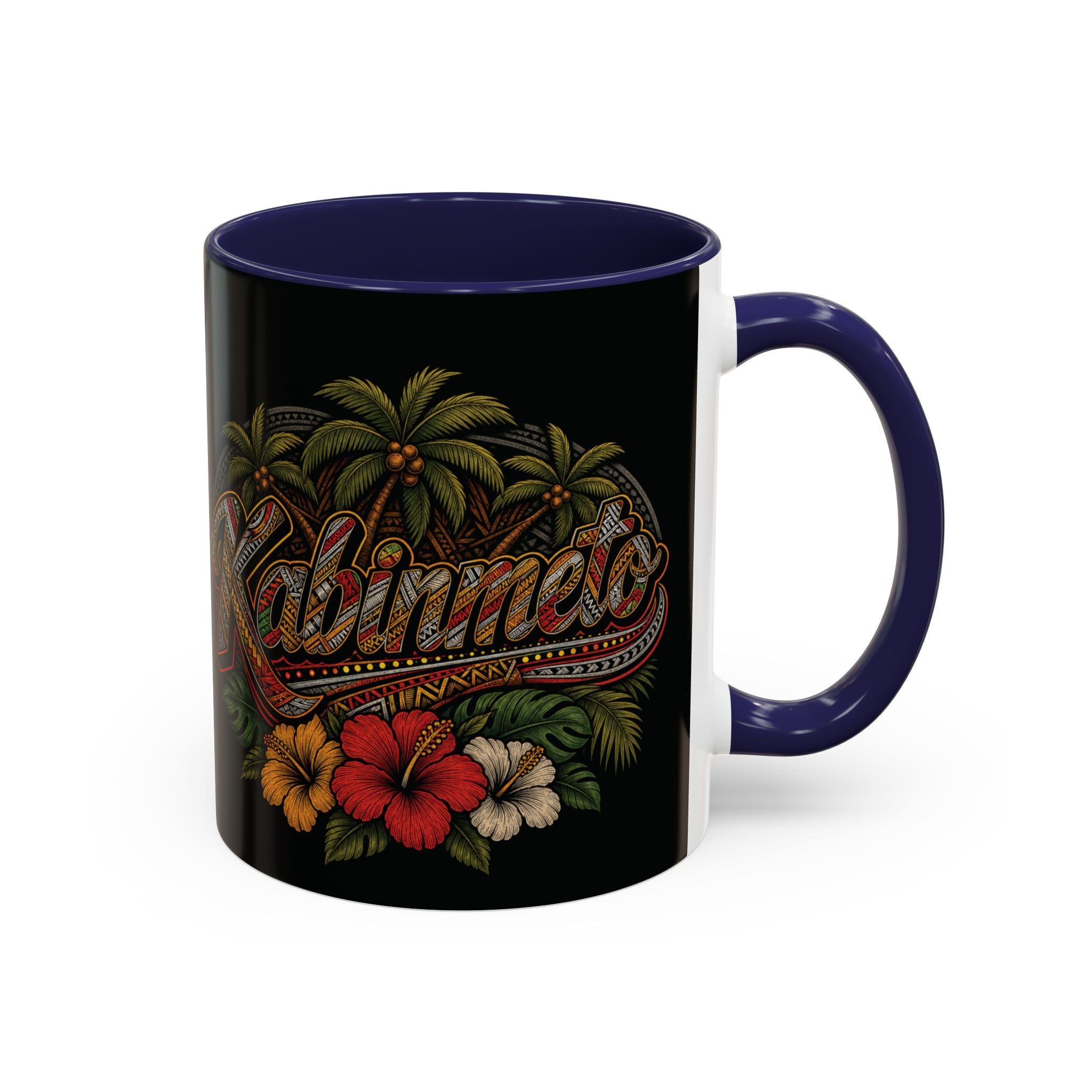Vintage Hawaiian Coffee Mug — 'Coffee Tirik' Tropical Floral Accent Mug (11/15oz)