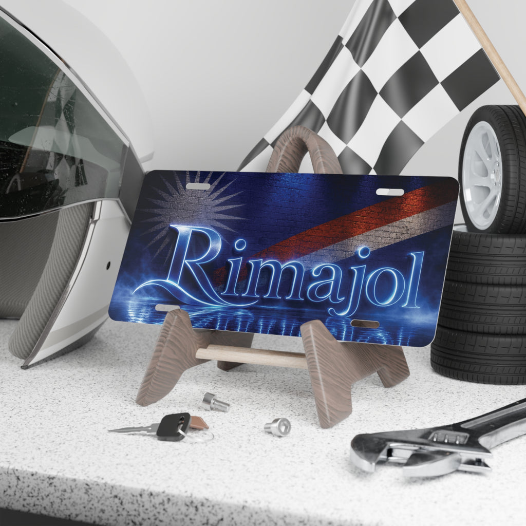 Personalized Neon Name Vanity Plate – Custom Metallic License-Style Sign